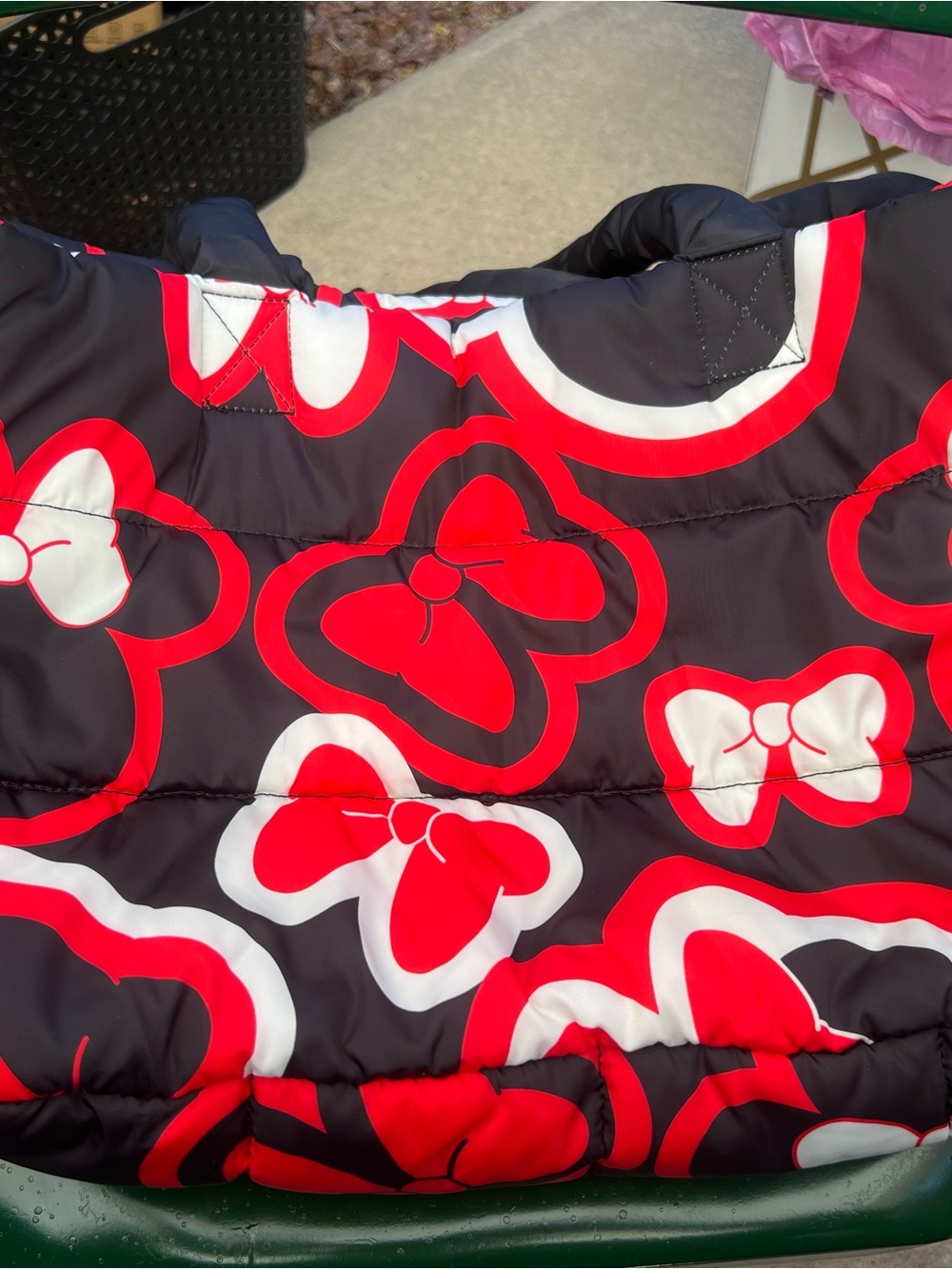 Disney Black Red White Bow-Print Shoulder Bag